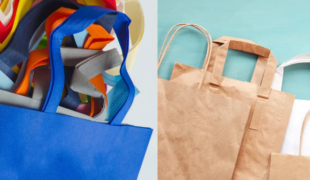 Non-woven bag vs paper bag comparison