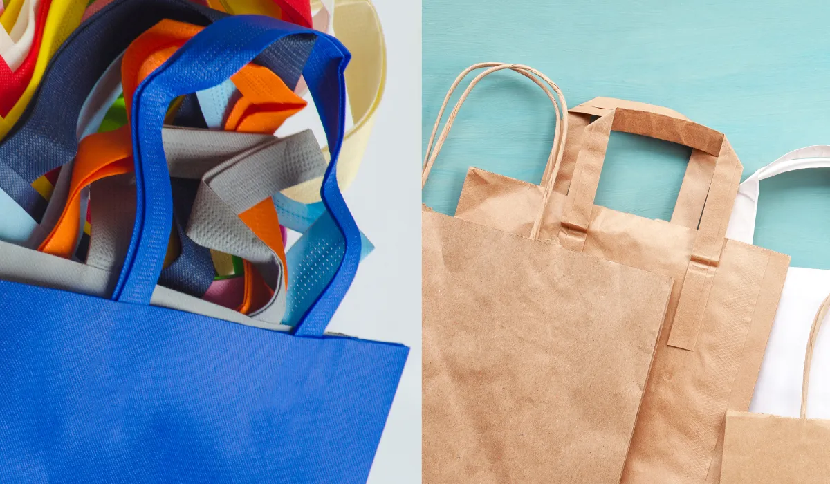Non-woven bag vs paper bag comparison